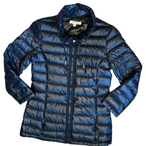 Via Spiga Puffer Jacket Size Small Black‎  Down Filled Zipper Pockets Packable